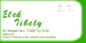 elek tibely business card